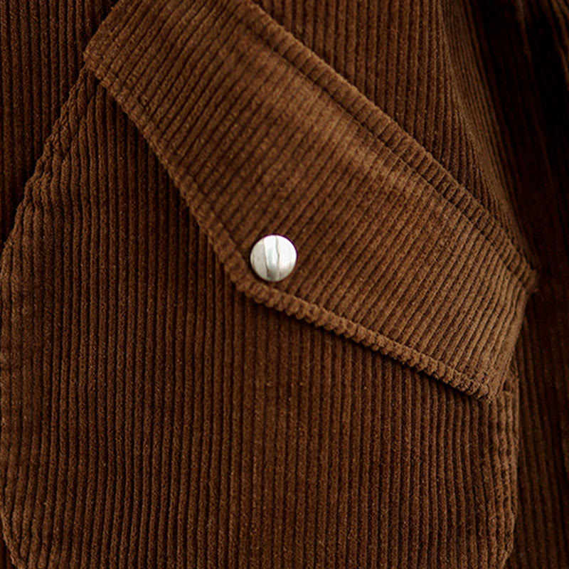 Chaleco de pana de algodón para mujer, sin mangas, con botones y bolsillos , de Buddha Stones - image 19