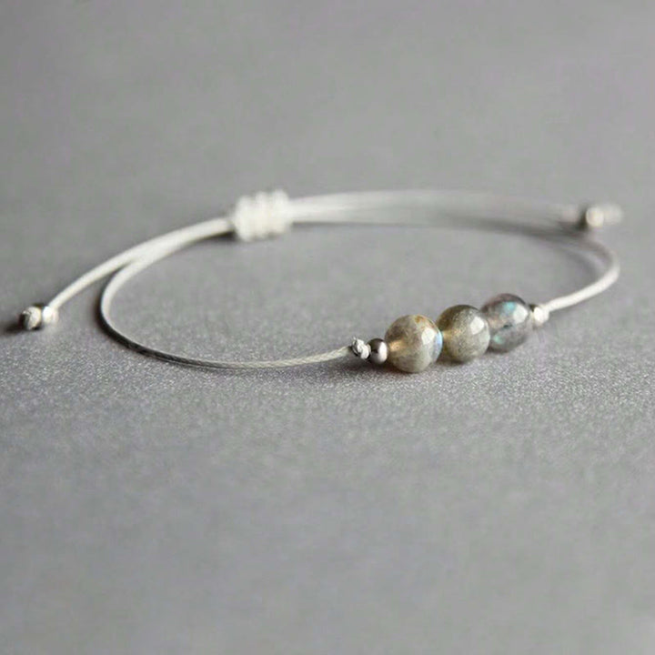 Pulsera curativa de cuerda con cuentas de labradorita natural de Buddha Stones - image 2