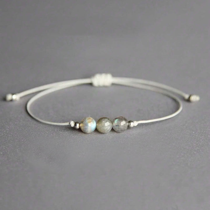 Pulsera curativa de cuerda con cuentas de labradorita natural de Buddha Stones - Labradorita (circunferencia de la muñeca: 15-21 cm) - image 1