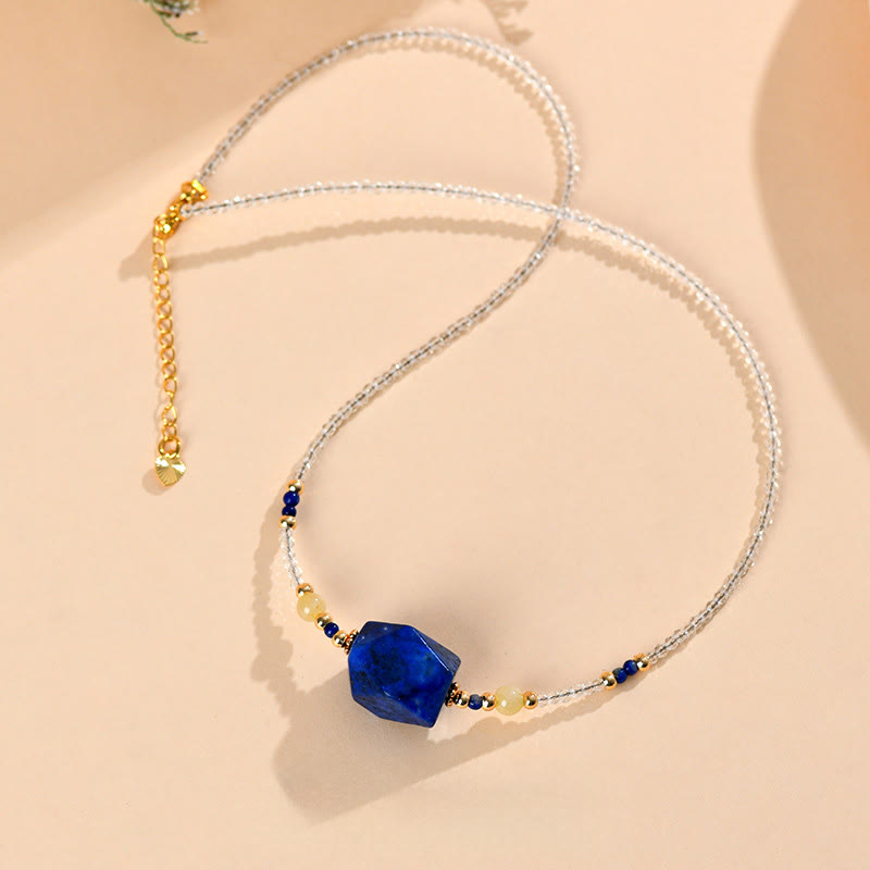 Collar con colgante de meditación curativa de lazurita de cristal blanco y Buddha Stones - image 3