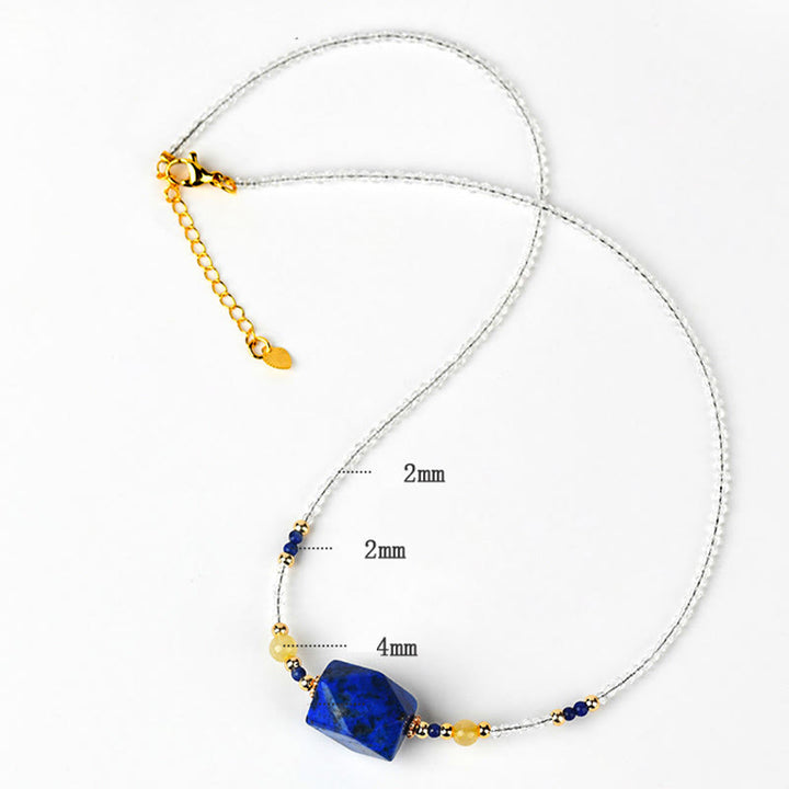 Collar con colgante de meditación curativa de lazurita de cristal blanco y Buddha Stones - image 7