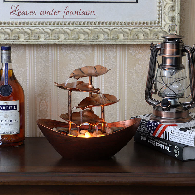 Fuente de cascada con forma de hoja de loto y Buddha Stones, adorno de mesa con luz LED, decoración para el hogar y la oficina. - image 22