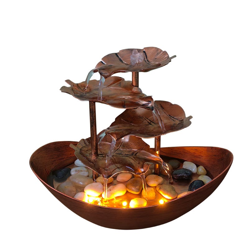 Fuente de cascada con forma de hoja de loto y Buddha Stones, adorno de mesa con luz LED, decoración para el hogar y la oficina. - image 23