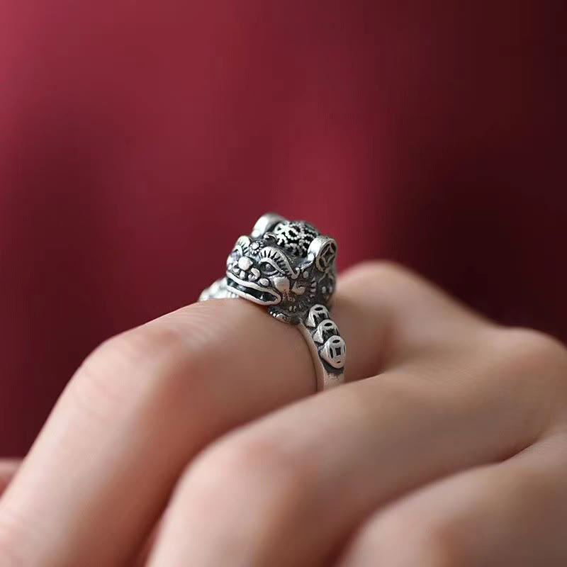 Anillo giratorio con moneda de cobre PiXiu de Feng Shui de la suerte con Buddha Stones - image 3
