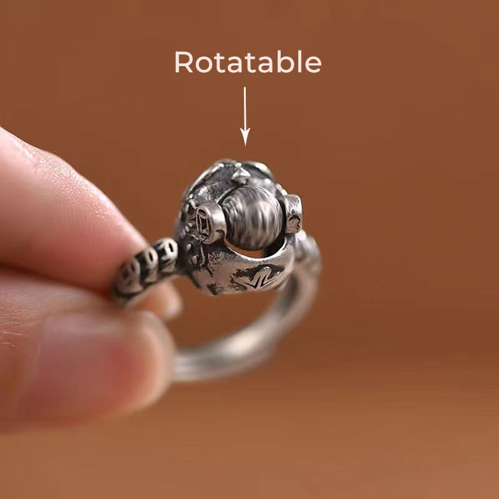 Anillo giratorio con moneda de cobre PiXiu de Feng Shui de la suerte con Buddha Stones - image 4