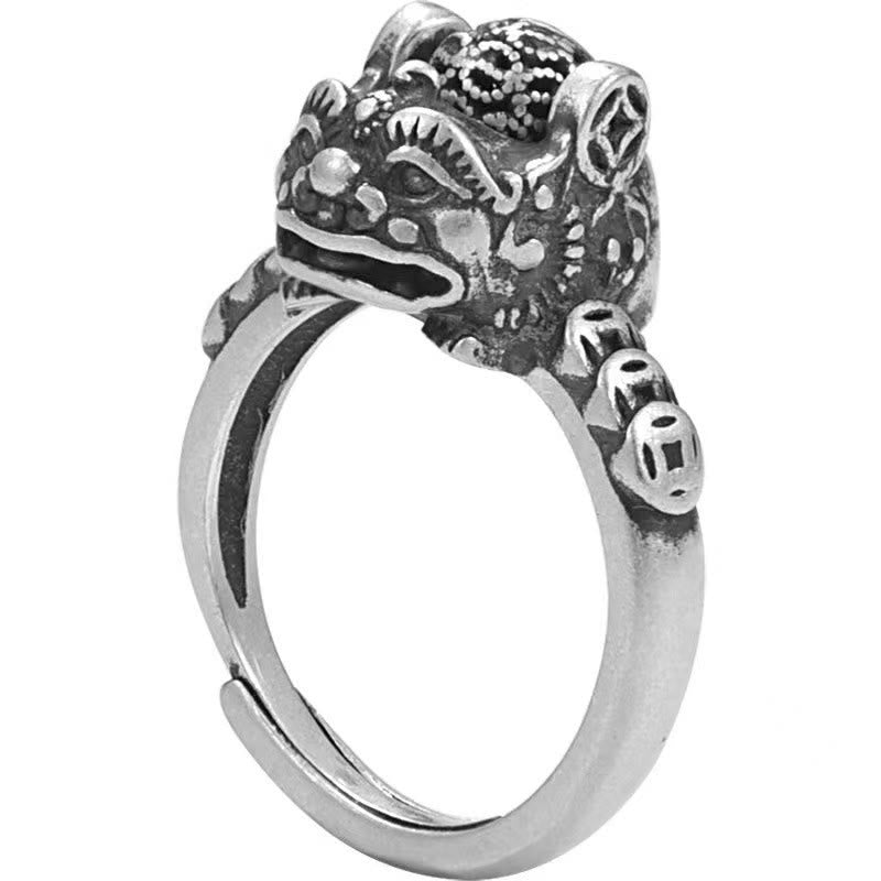 Anillo giratorio con moneda de cobre PiXiu de Feng Shui de la suerte con Buddha Stones - image 7