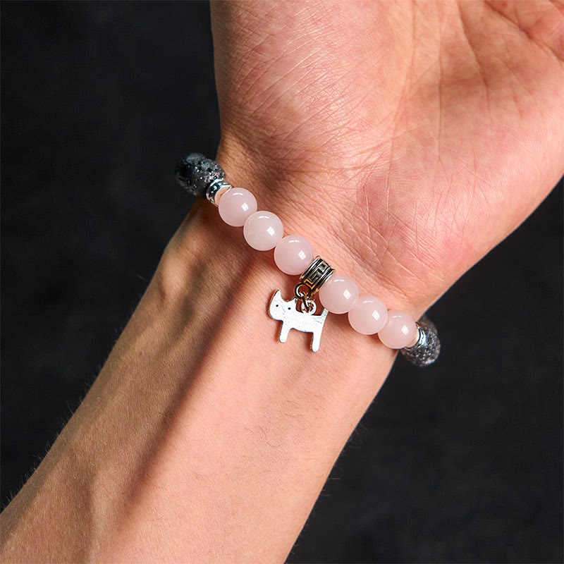 Pulsera curativa con cuentas de cristal de roca de lava negra y Buddha Stones con diseño animal - image 27
