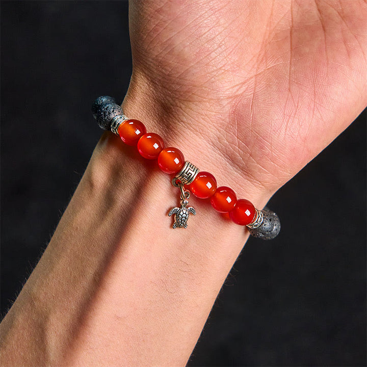 Pulsera curativa con cuentas de cristal de roca de lava negra y Buddha Stones con diseño animal - image 15