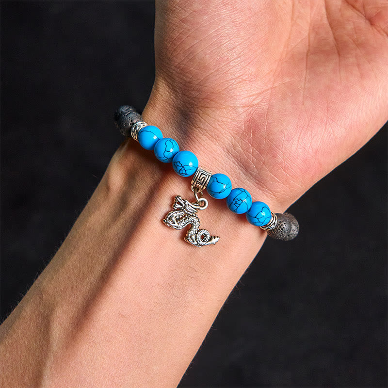 Pulsera curativa con cuentas de cristal de roca de lava negra y Buddha Stones con diseño animal - image 23