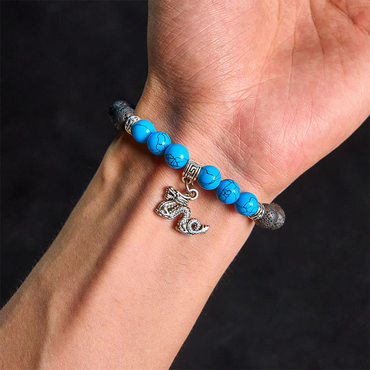 Pulsera curativa con cuentas de cristal de roca de lava negra y Buddha Stones con diseño animal - image 23