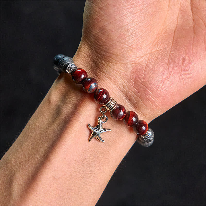 Pulsera curativa con cuentas de cristal de roca de lava negra y Buddha Stones con diseño animal - image 21