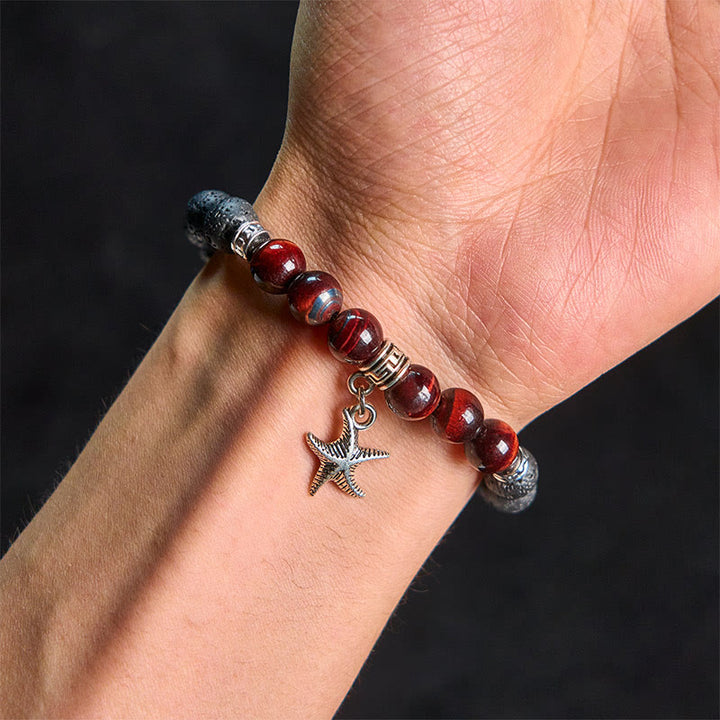 Pulsera curativa con cuentas de cristal de roca de lava negra y Buddha Stones con diseño animal - image 21