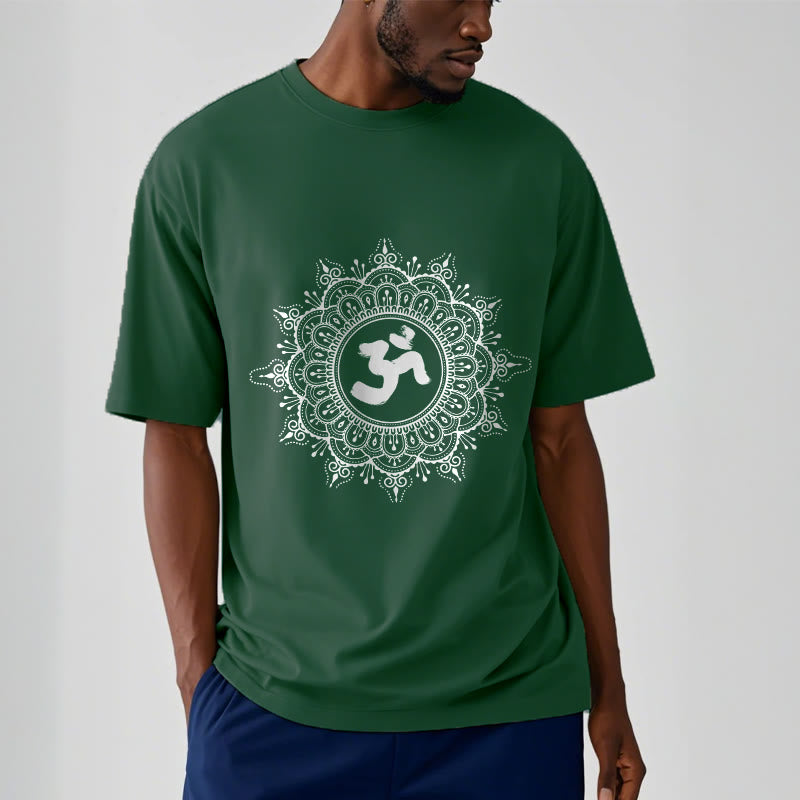 Camiseta de algodón con estampado de mandala y símbolo Om de Buddha Stones simétricas - image 2