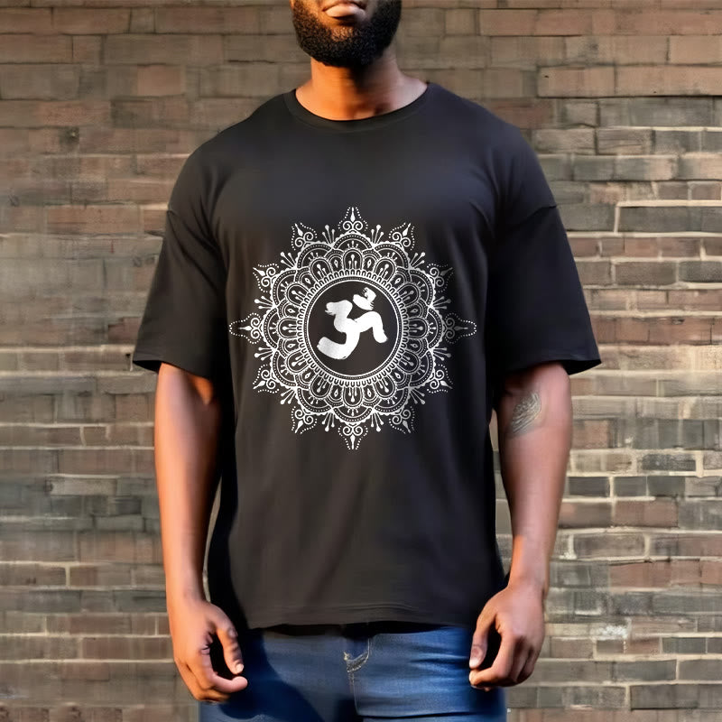 Camiseta de algodón con estampado de mandala y símbolo Om de Buddha Stones simétricas - image 6