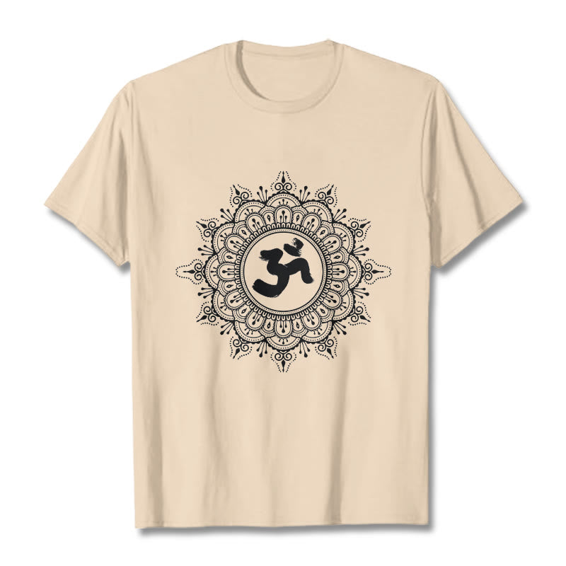 Camiseta de algodón con estampado de mandala y símbolo Om de Buddha Stones simétricas - Sopa de mariscos - 2XL - image 11