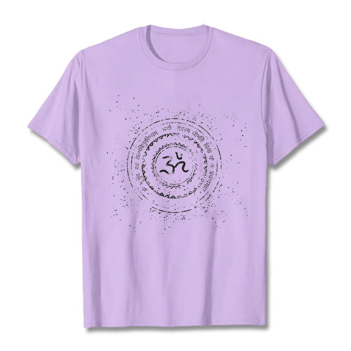 Camiseta de algodón con estampado de mantra y símbolo Buddha Stones - Ciruela - 2XL - image 17
