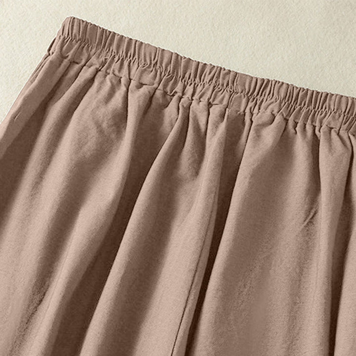 Pantalones harén de lino y algodón para mujer, con bordado de cachemira, estilo vintage de verano, con bolsillos - image 2