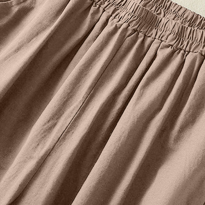 Pantalones harén de lino y algodón para mujer, con bordado de cachemira, estilo vintage de verano, con bolsillos - image 4