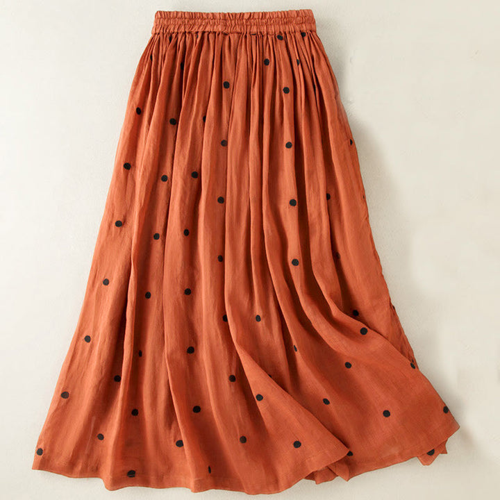 Falda plisada para mujer con estampado artístico de puntos vintage de Buddha Stones - image 33