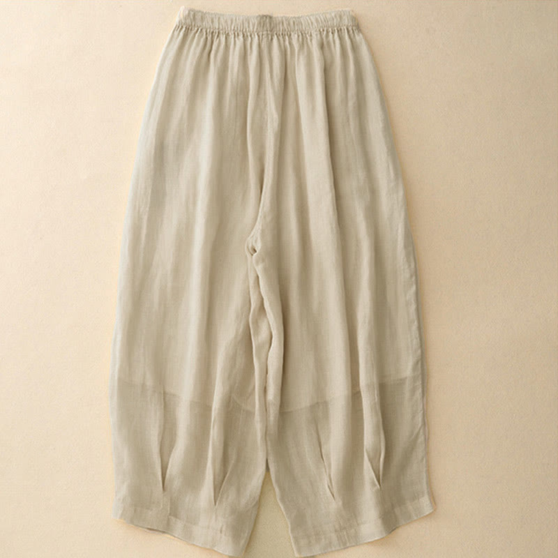 Pantalones casuales sueltos de doble capa Buddha Stones , de largo 7-8, para mujer, con bolsillos - image 25