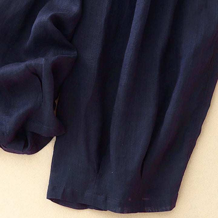 Pantalones casuales sueltos de doble capa Buddha Stones , de largo 7-8, para mujer, con bolsillos - image 10