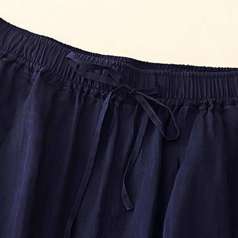 Pantalones casuales sueltos de doble capa Buddha Stones , de largo 7-8, para mujer, con bolsillos - image 7