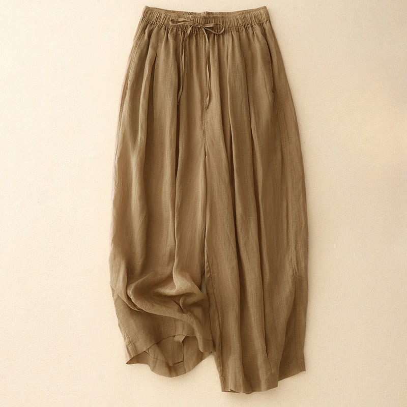 Pantalones casuales sueltos de doble capa Buddha Stones , de largo 7-8, para mujer, con bolsillos - Perú - US8-10，UK/AU12-14，EU40-42 (2XL) - image 0