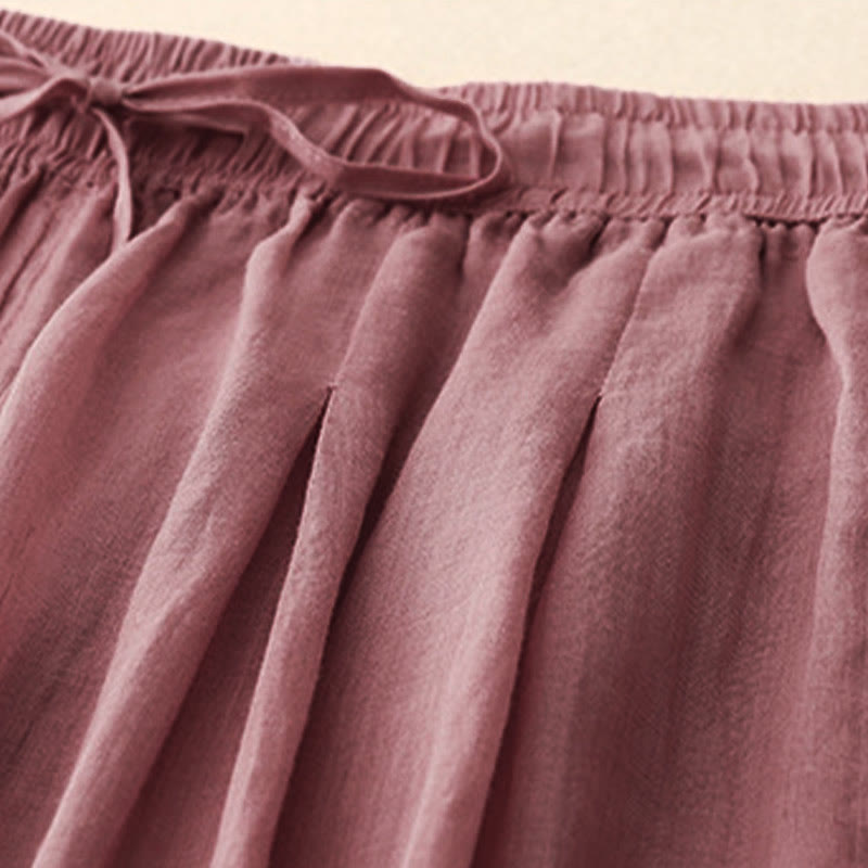 Pantalones casuales sueltos de doble capa Buddha Stones , de largo 7-8, para mujer, con bolsillos - image 20