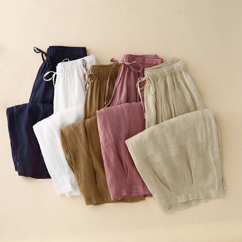 Pantalones casuales sueltos de doble capa Buddha Stones , de largo 7-8, para mujer, con bolsillos - image 28