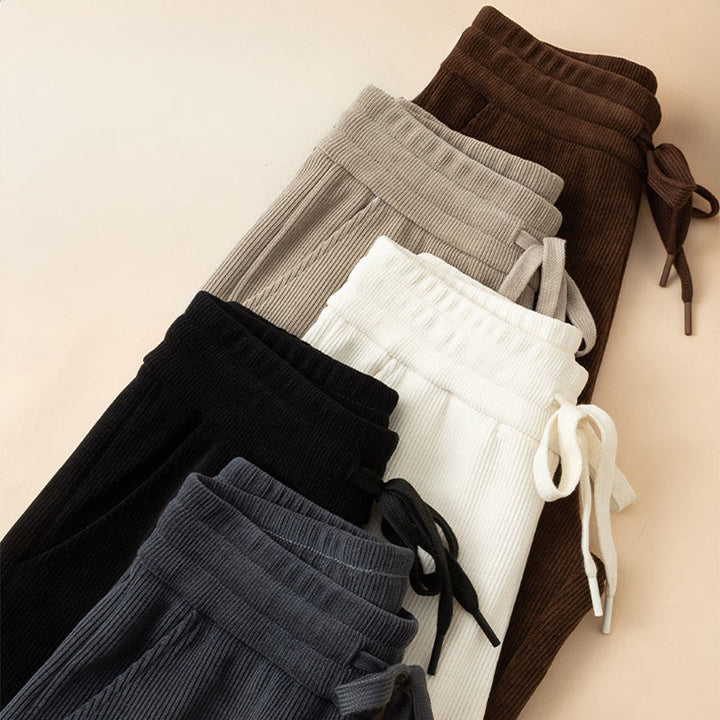 Pantalones anchos de algodón con bolsillos de Buddha Stones para mujer, color puro, otoño - image 19