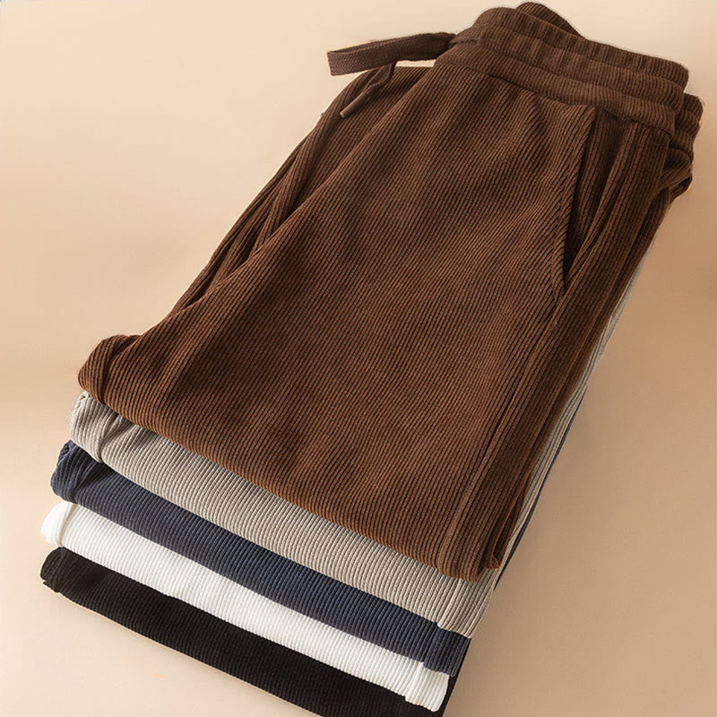 Pantalones anchos de algodón con bolsillos de Buddha Stones para mujer, color puro, otoño - image 20