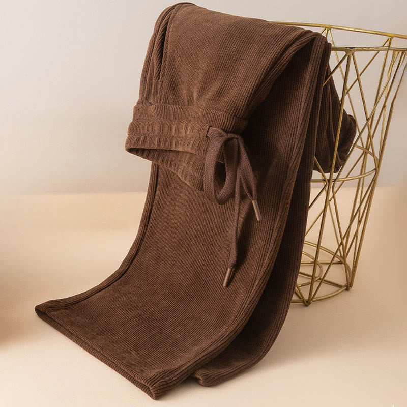 Pantalones anchos de algodón con bolsillos de Buddha Stones para mujer, color puro, otoño - image 5