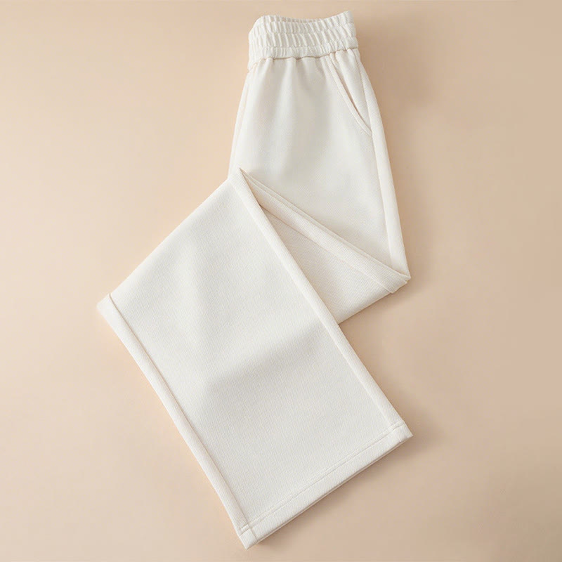 Pantalones de algodón con cintura alta, pierna ancha y bolsillos para mujer de Buddha Stones - FloralBlanco - US12, UK/AU16, EU44 (3XL) - image 3