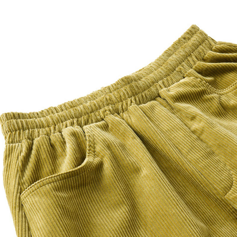 Pantalones de pana de algodón con diseño sencillo, hasta los tobillos, con bolsillos, para mujer, de Buddha Stones, para otoño - image 15