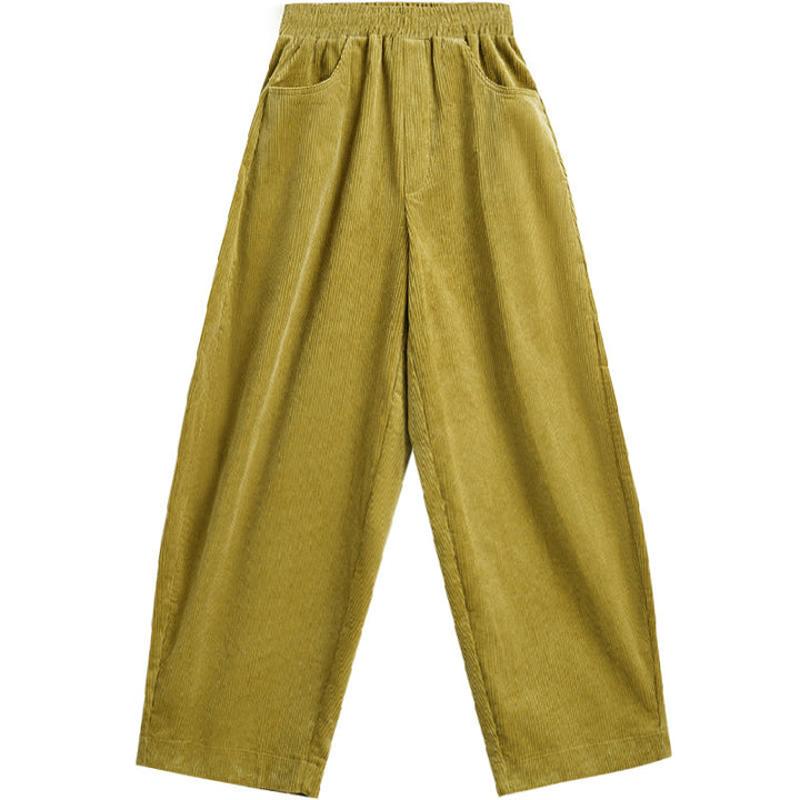Pantalones de pana de algodón con diseño sencillo, hasta los tobillos, con bolsillos, para mujer, de Buddha Stones, para otoño - image 18