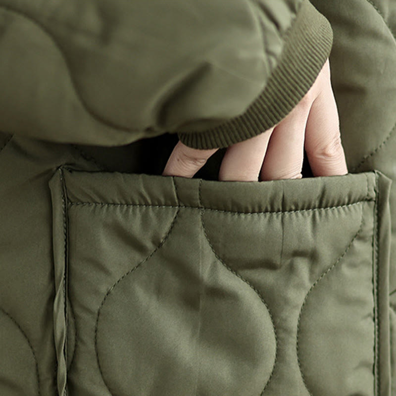 Chaqueta de algodón de manga larga con cremallera y bolsillos para mujer de Buddha Stones - image 8