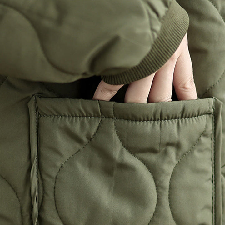 Chaqueta de algodón de manga larga con cremallera y bolsillos para mujer de Buddha Stones - image 8