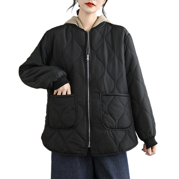 Chaqueta de algodón de manga larga con cremallera y bolsillos para mujer de Buddha Stones - image 16