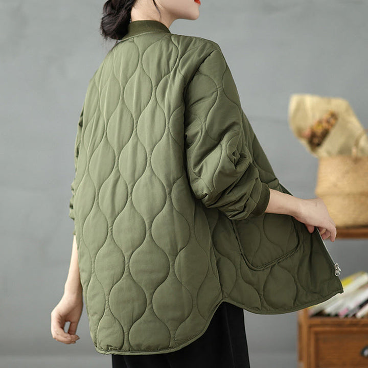 Chaqueta de algodón de manga larga con cremallera y bolsillos para mujer de Buddha Stones - image 5