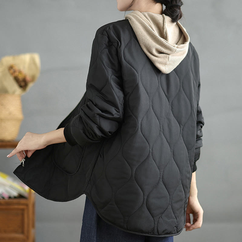 Chaqueta de algodón de manga larga con cremallera y bolsillos para mujer de Buddha Stones - image 13