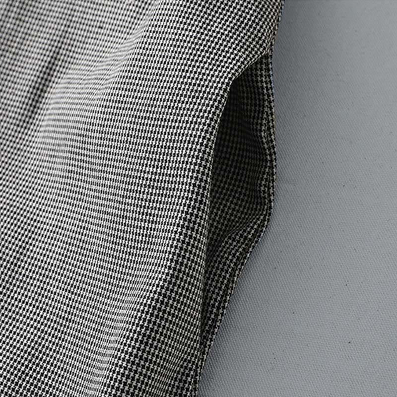 Vestido midi de algodón de manga larga con volantes, estampado a cuadros y bolsillos, plisado y con estampado de Buddha Stones - image 7
