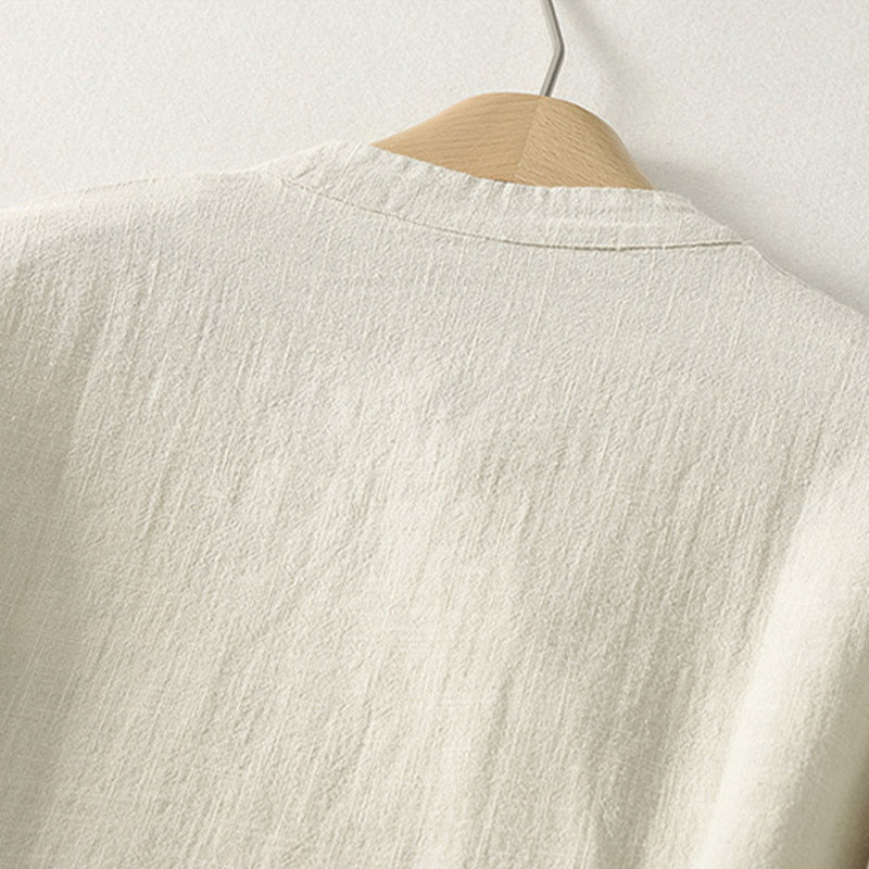 Vestido midi de algodón de manga larga con diseño de rana y cierre diagonal de Buddha Stones Spring - image 9