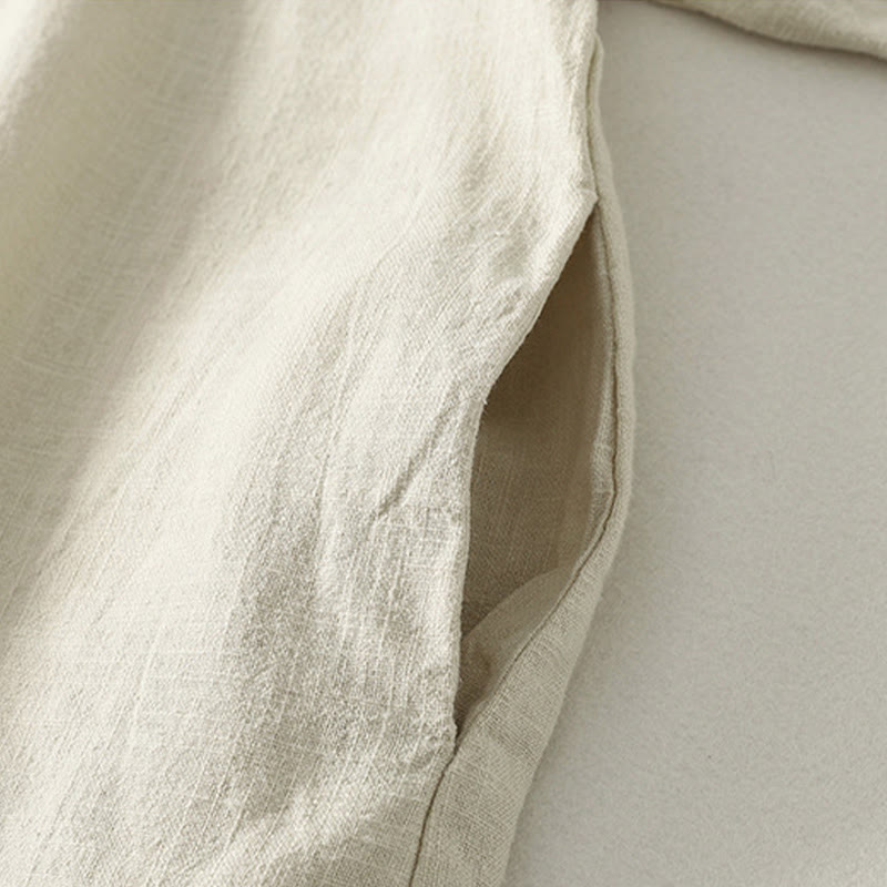 Vestido midi de algodón de manga larga con diseño de rana y cierre diagonal de Buddha Stones Spring - image 14