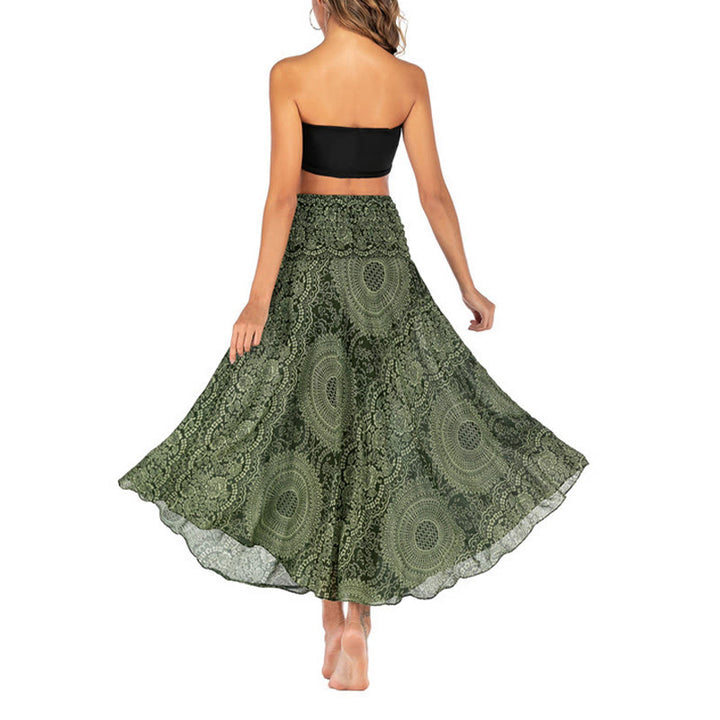 Piedras de Buda Dos Estilos Vestido Falda Flor Rosa de los Vientos Boho - image 7