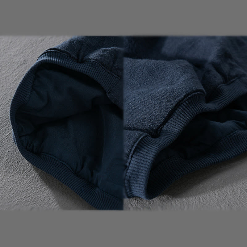 Chaqueta de lino y algodón para hombre, de manga larga, acanalada y con bolsillos, con diseño de Buddha Stones - image 15