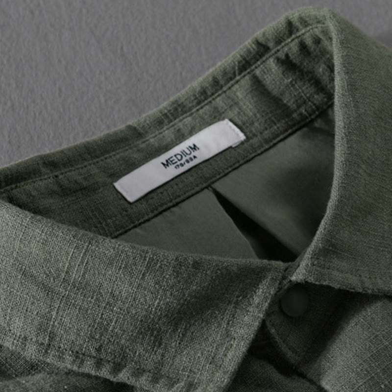 Chaqueta de lino y algodón para hombre, de manga larga, acanalada y con bolsillos, con diseño de Buddha Stones - image 9