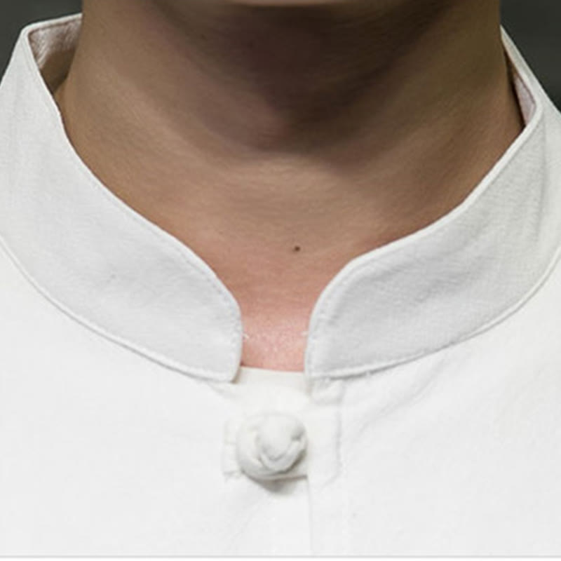 Camisa de manga larga de algodón para hombre, traje Tang sencillo con botones de rana y Buddha Stones - image 20