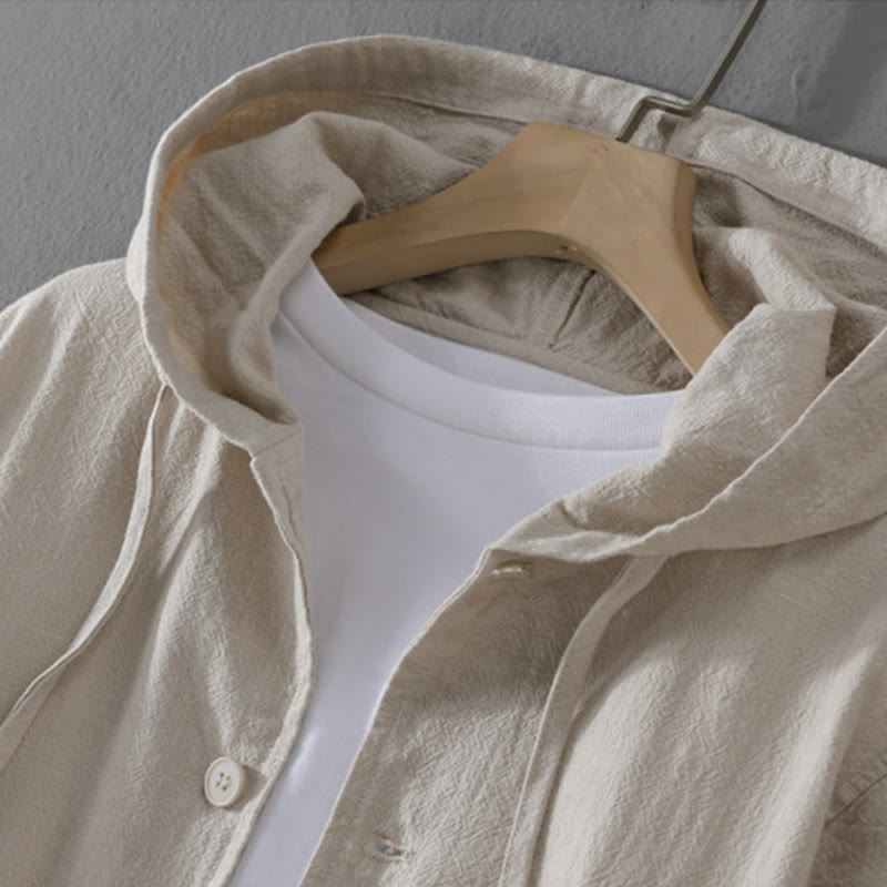 Sudadera con capucha y dobladillo acanalado con diseño de Buddha Stones para hombre, de manga larga, de algodón y lino, con bolsillos - image 6