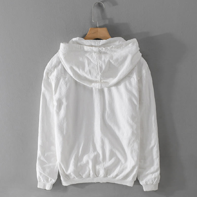 Sudadera con capucha y dobladillo acanalado con diseño de Buddha Stones para hombre, de manga larga, de algodón y lino, con bolsillos - image 16