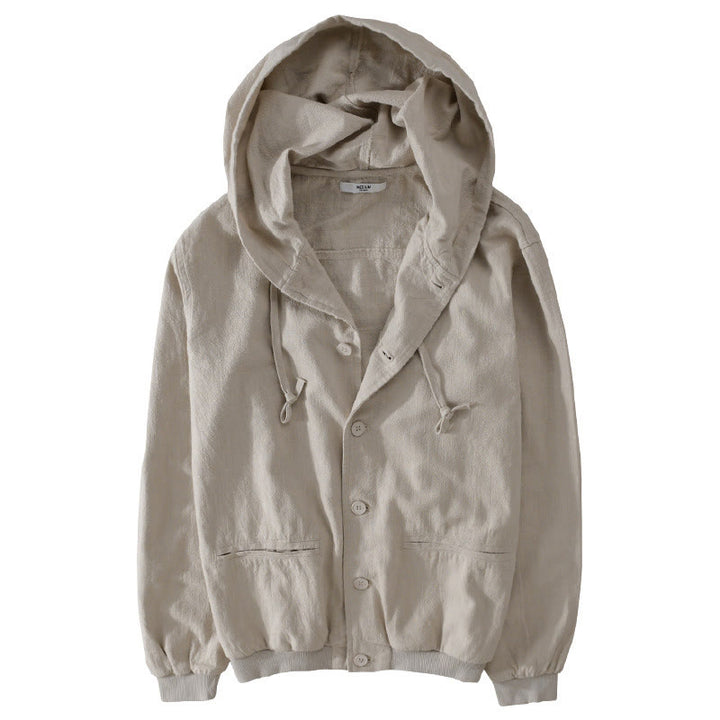 Sudadera con capucha y dobladillo acanalado con diseño de Buddha Stones para hombre, de manga larga, de algodón y lino, con bolsillos - image 7